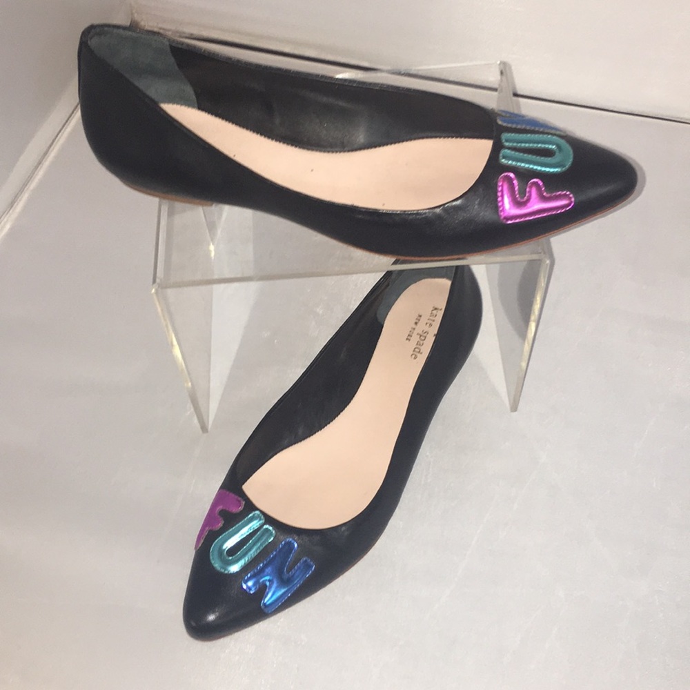 Kate Spade Black FUN Flats